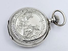 Antike Taschenuhr mit Motiv 800 Silber