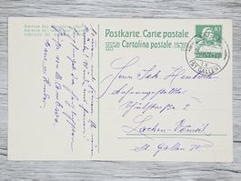 CL16 Carte Postale + Timbre Suisse 1921