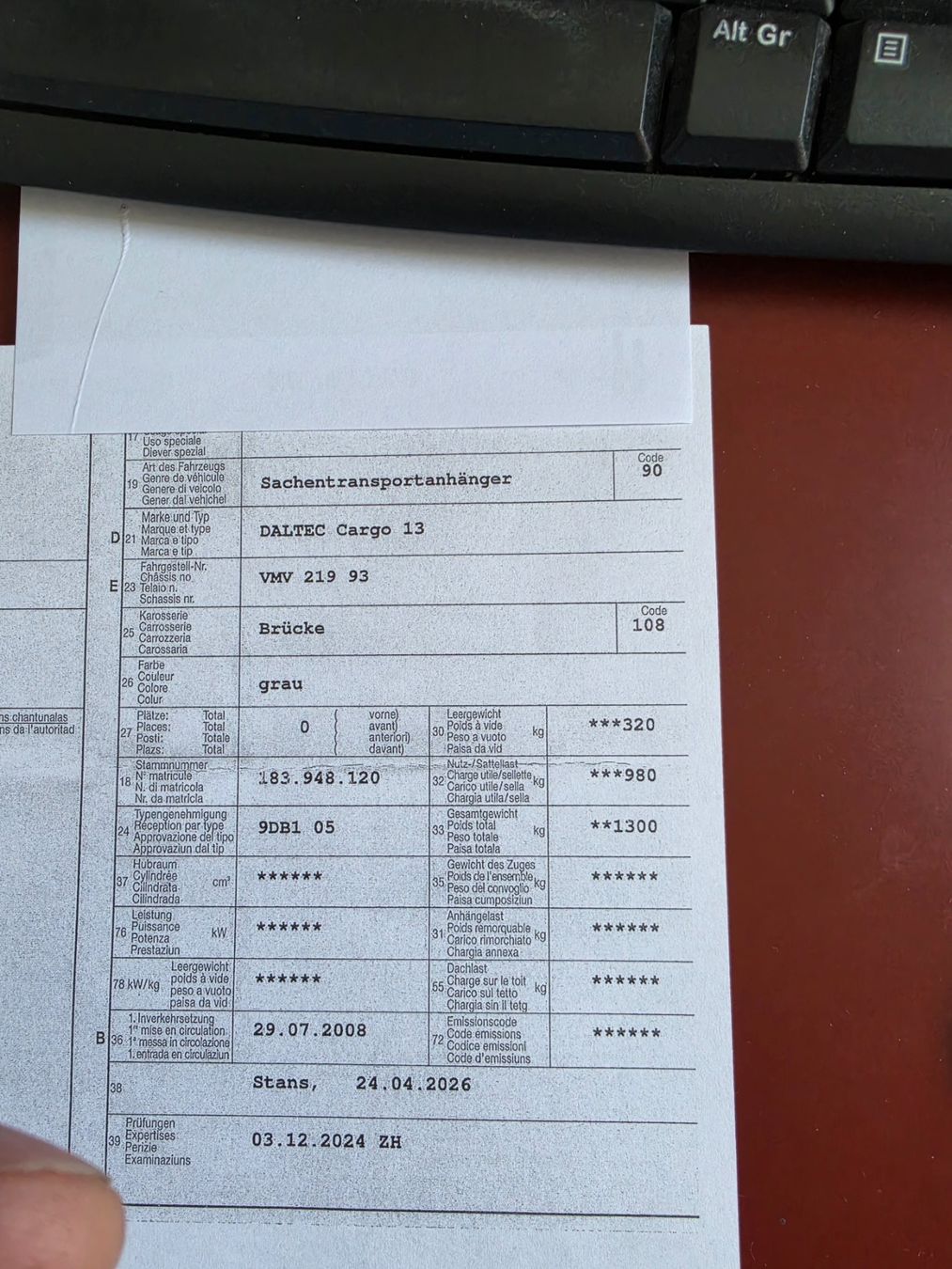 Daltec Remorques: Absenkanhänger Daltec Carco 13 für Bastler oder Export – D'occasion à Roggwil BE par webl07 5