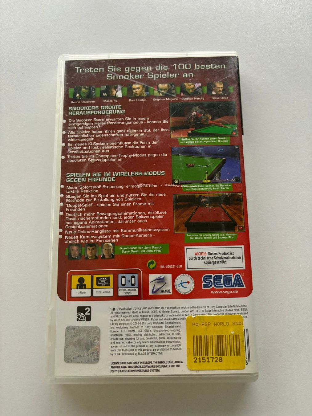 Giochi: World Snooker Challenge 2005 (PSP) – Usato da Herisau venduto da Seyashop1 2