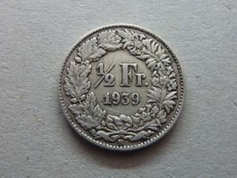 1/2 Fr. 1939   -  ungereinigt  -