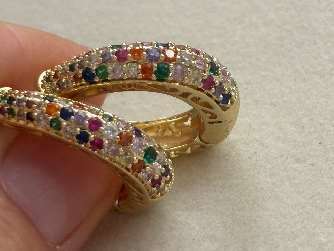Orecchini pendenti & Orecchini a lobo: Luxus Elegante Ohrschmuck Ohrstecker/Multicolore Farbe:Gold – Nuovo (secondo la descrizione) da Biel-Bienne venduto da Roserosse13 3