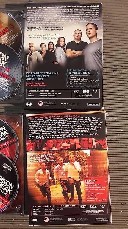 Alle DVDs: Prison Break Staffeln 2+4 DVD Box Top Zustand – Gebraucht aus Basel von Petergunn 2
