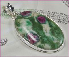 RUBY ZOISITE, Rubin-Zoisit Anhänger 925 Silber