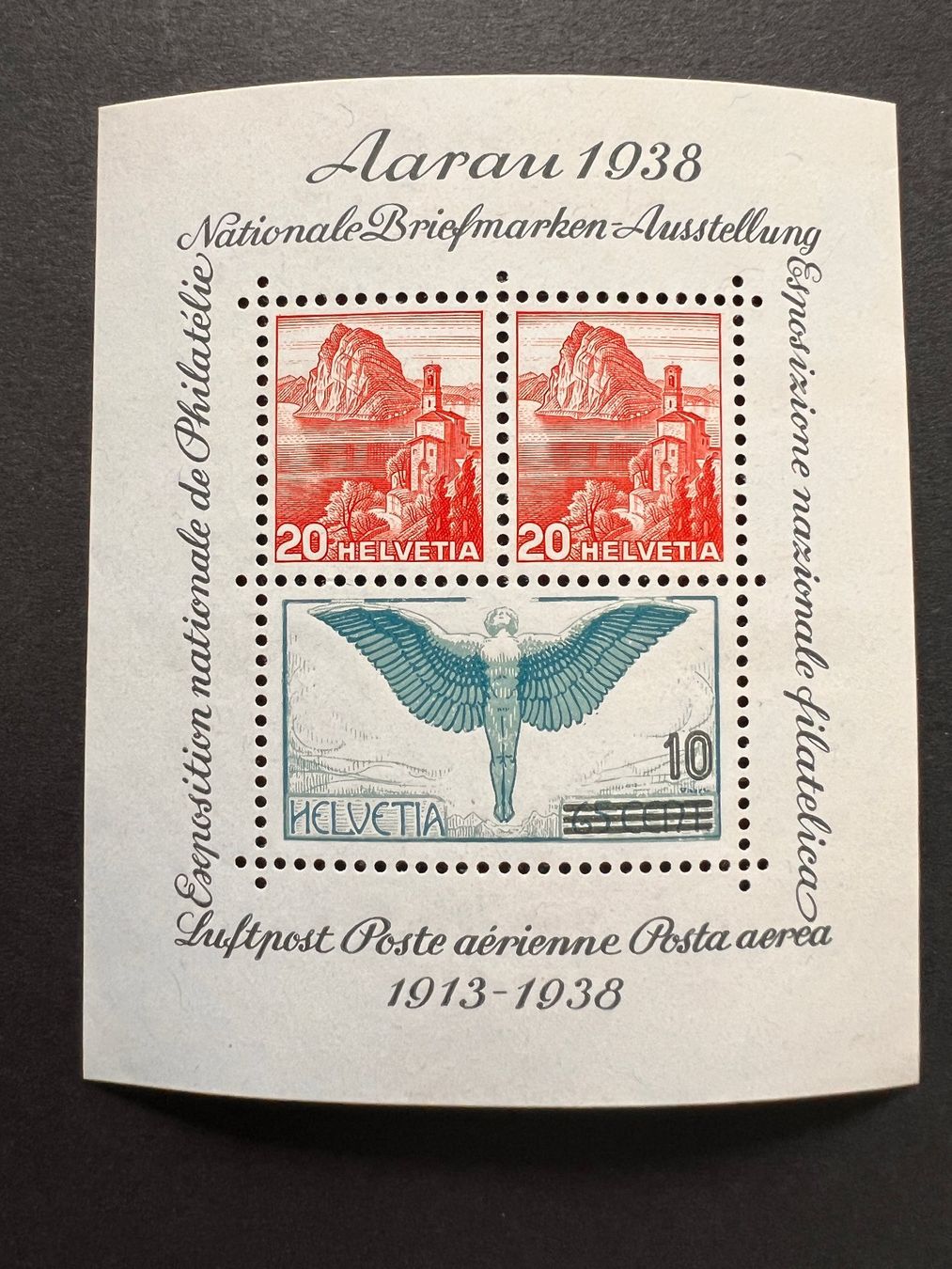 Tutti i francobolli: 1938 Aarauer Block ** (E1856) – Nuovo (secondo la descrizione) da Hinwil venduto da Sidi4