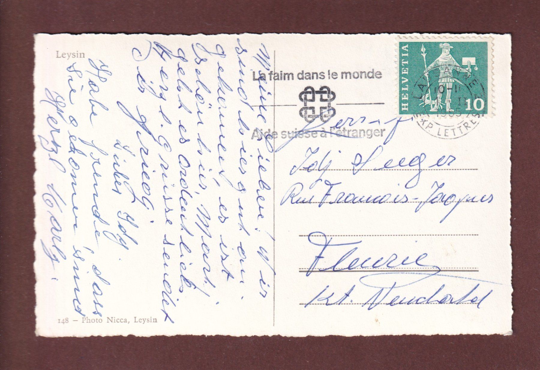 Ansichtskarten: LEYSIN - 1965 – Gebraucht aus Pully von nicecards-shop 1