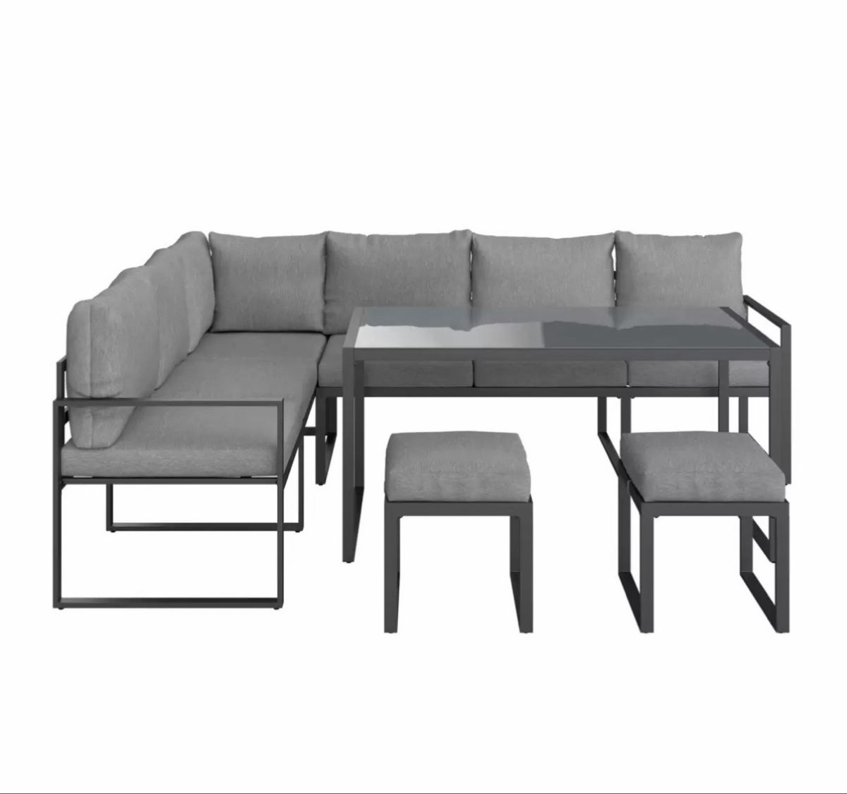 Tischset: Gartenlounge Set Anthrazit mit Hocker und Tisch – Neu (gemäss Beschreibung) aus Matzingen von Slny7 4