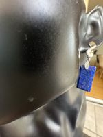 Ohrringe mit Lapislazuli Halbedelstein Handarbeit 