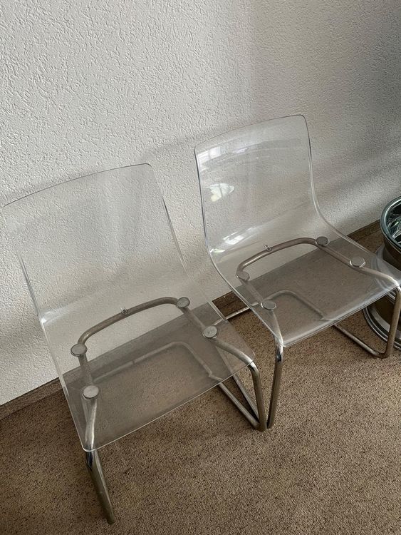 Freischwinger 2 Stühle Set Ikea durchsichtig Kaufen auf Ricardo