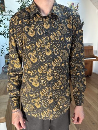 Pier One Hemd Gr. M Paisley Druck Langarm Sommer Shirt Top 4