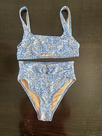 Bikini blauweiss gemustert Grösse S 
