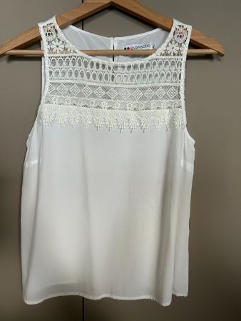 Even&Odd Shirt, Grösse XS, weiss mit Spitze, Sommer Top