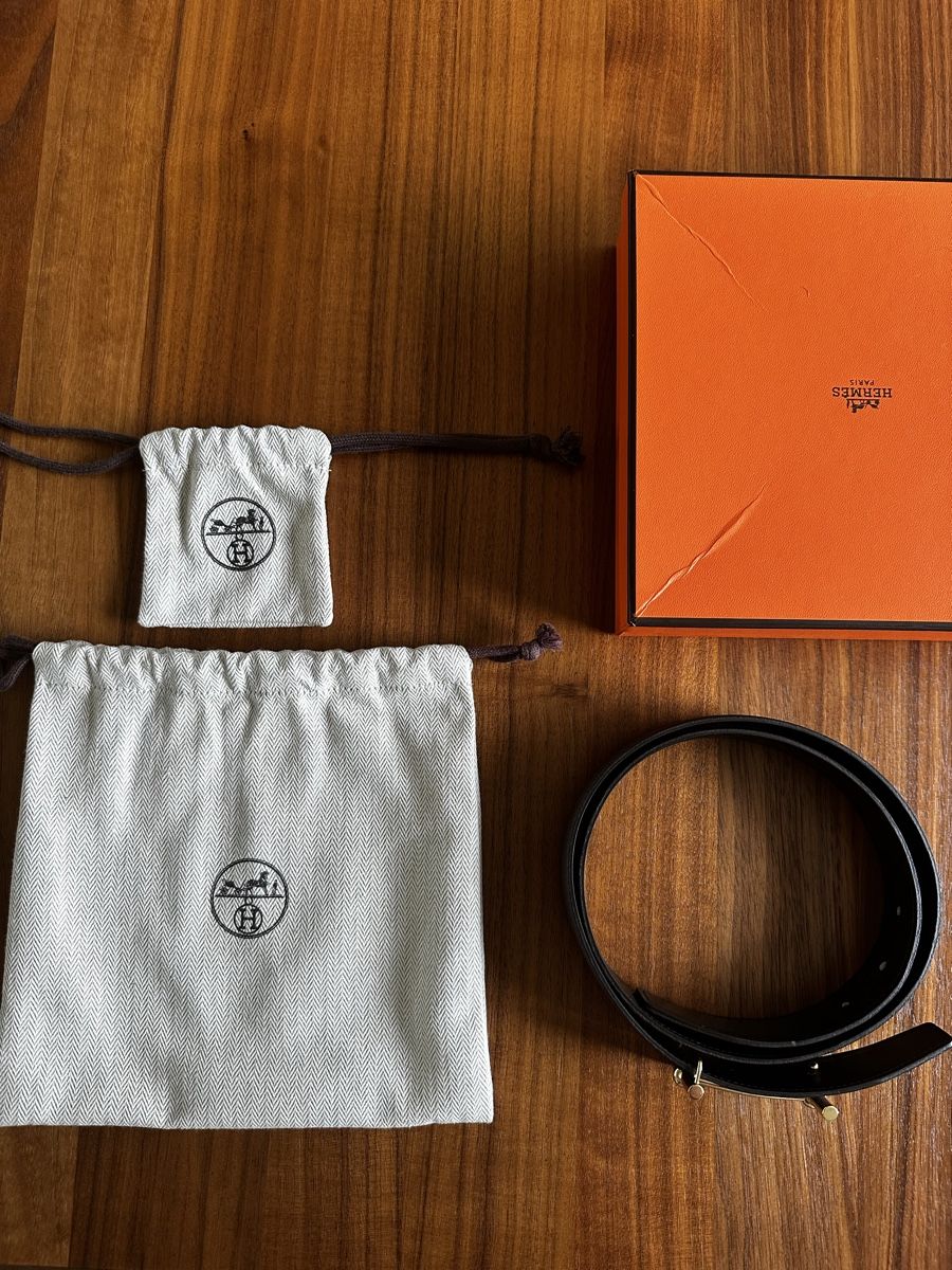 Hermès Cinture: Hermes Gürtel Leather Gold Buckle Size 85 – Nuovo (secondo la descrizione) da Riedern venduto da Fadrinski