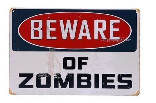 Schilder: Blechschild - BEWARE OF ZOMBIES – Neu und originalverpackt aus Buchs SG von Skullep 1