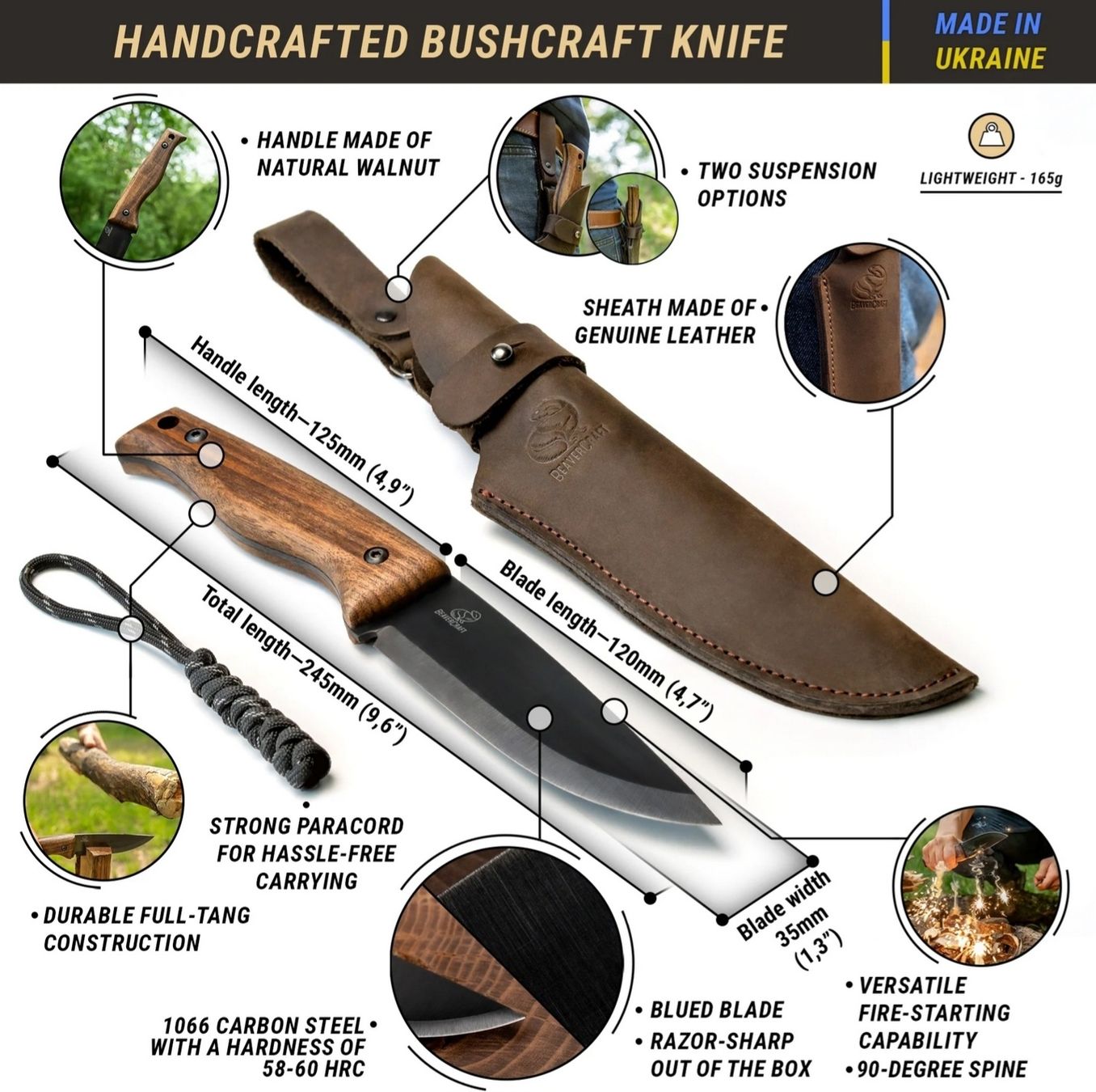 Accessori: Beavercraft BSH3 Bushcraft & Survival Messer – Nuovo e nell'imballaggio originale da St. Gallen venduto da Ybotontour 1