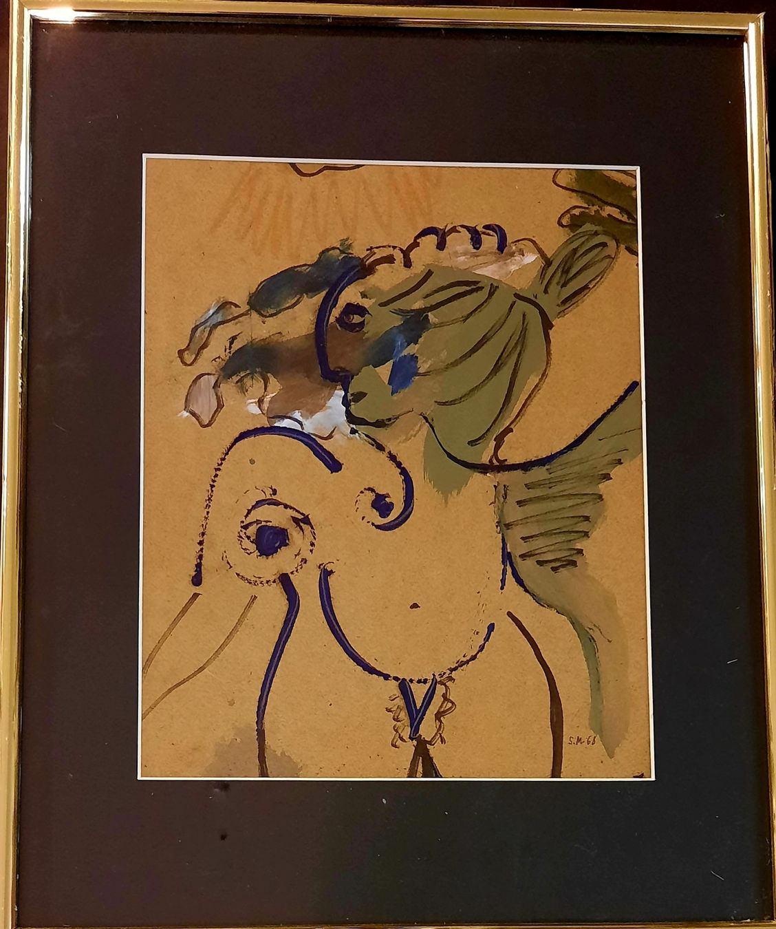 Gemälde: TABLEAU CUBISTE MONOGRAMMÉ ET DATÉ  1968 – Gebraucht aus Genève von Enigme8