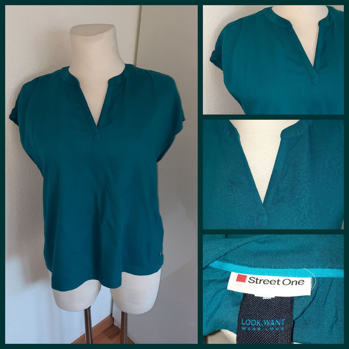 Blusen: ***STREET ONE*** Bluse grün Gr 40 – Gebraucht aus Wädenswil von H2H_Secondhandshop