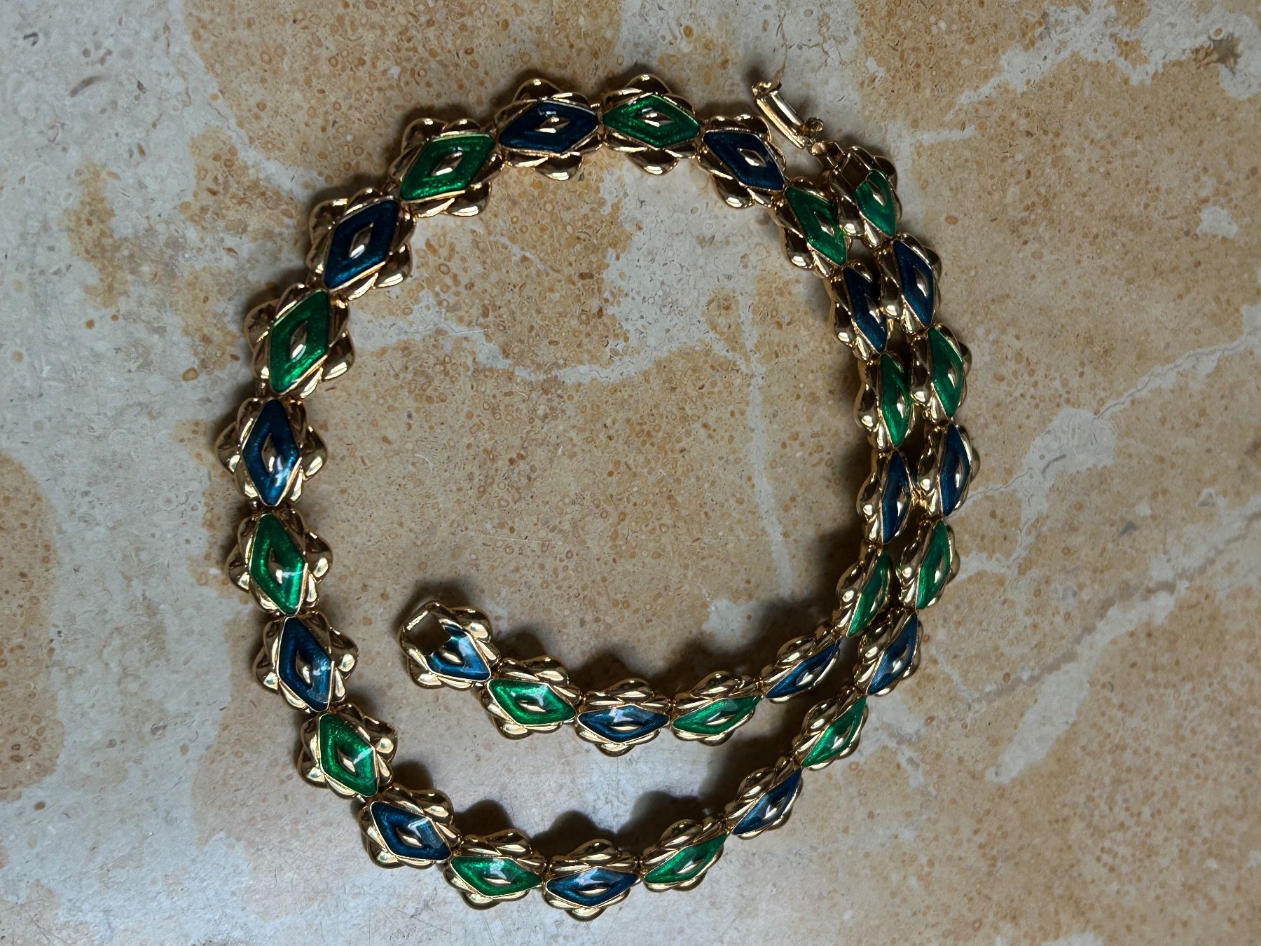Ketten: Vintage Kette Emaille grün blau – Gebraucht aus Basel von bellespirit 7