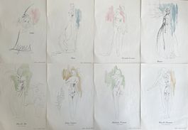Mode Patou, Hermès, Nina Ricci, ... - 15 alte Werbungen 1947