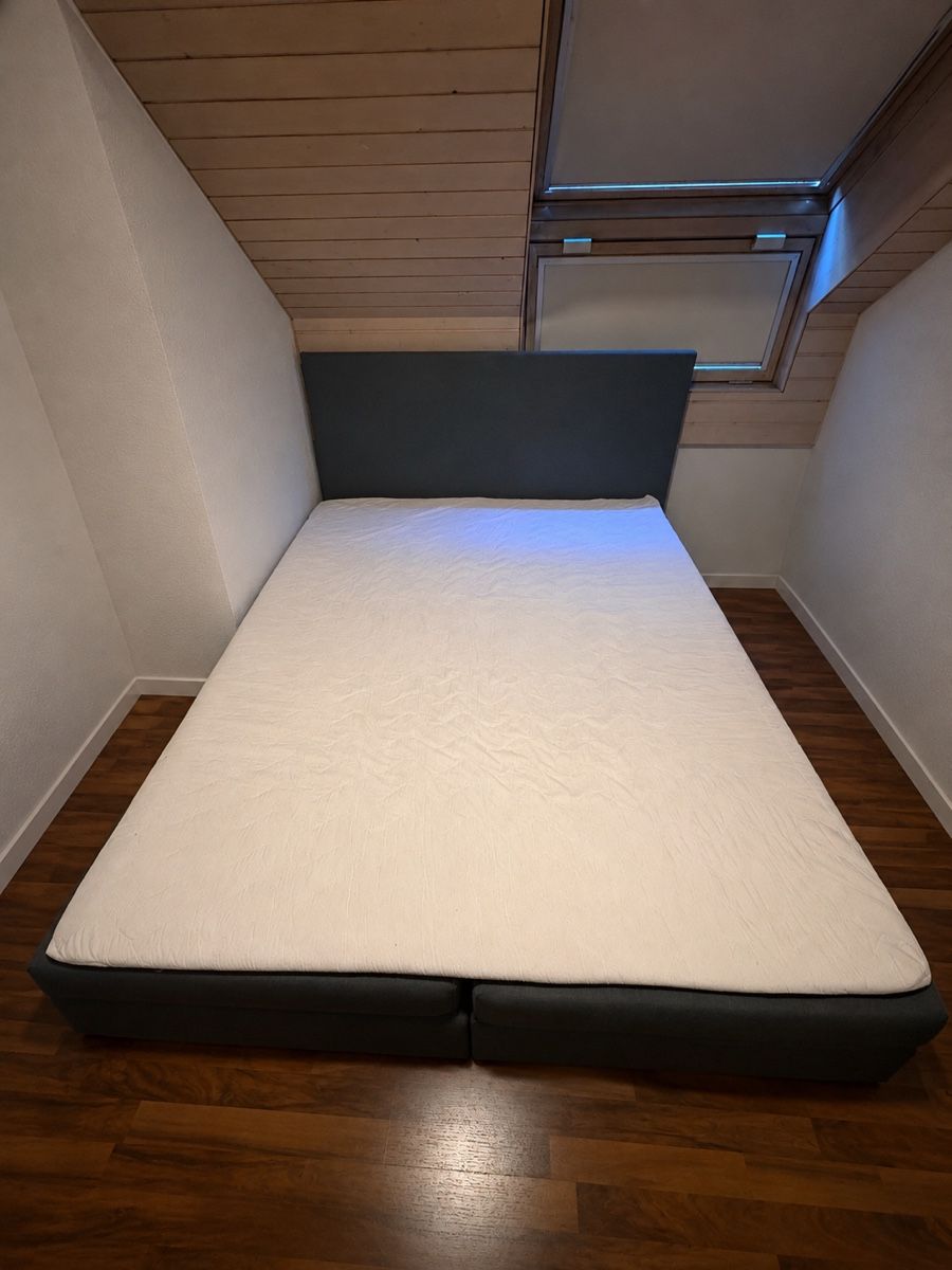 Conforama Letti: Boxspringbett aus Stoff grau 160x200cm – Usato da Kappel SO venduto da Kimi049