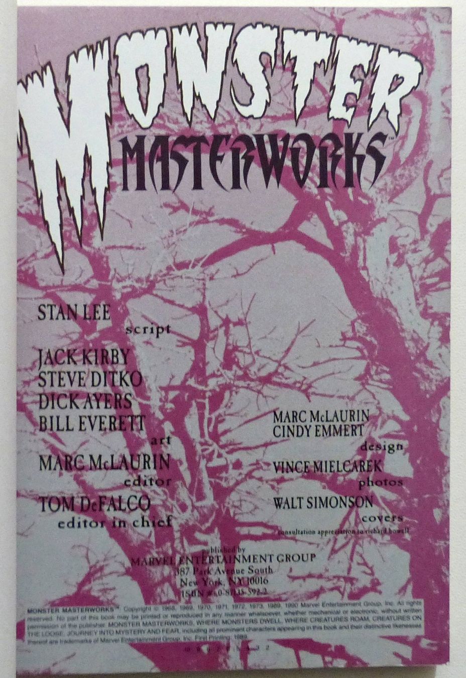 Fumetti: MONSTER MASTERWORKS TPB 1ST PRINT MARVEL 1989 – Usato da Lugano venduto da YouWantUS 2