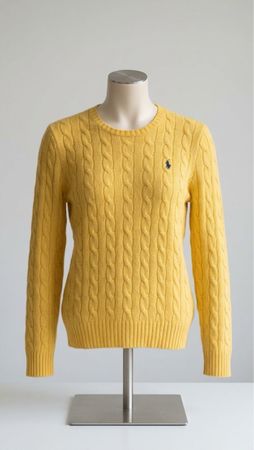 Polo Ralph Lauren Cable Knit Sweater Yellow Size M