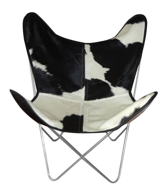 Sessel: Kuhfell Stuhl BKF Black/White – Neu und originalverpackt aus Arbedo von patagonialeatherrugs