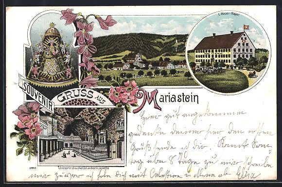 Ansichtskarten: Litho Mariastein, Ortspartie, Unterirdis – Gebraucht aus Berlin von bartko-reher
