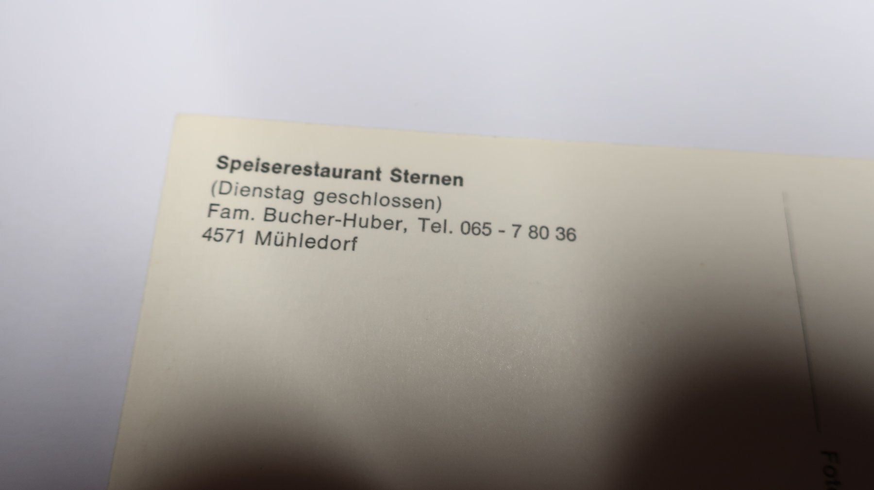 Ansichtskarten: Speisrestaurant Sternen Mühledorf – Gebraucht aus Cormoret von Pascalll2001 3