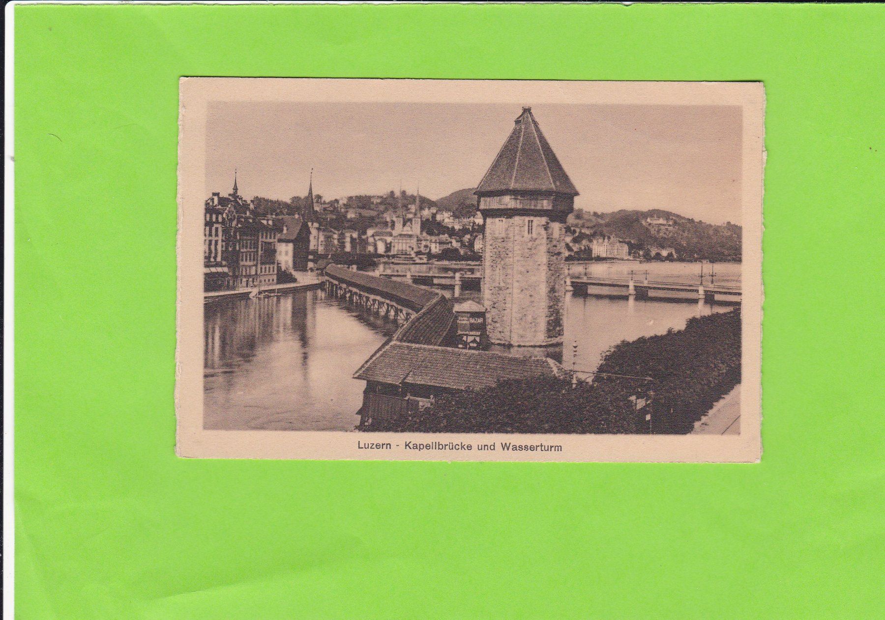 Cartoline postali: Luzern-Kapellbrücke-Wasserturm – Usato da St. Peterzell venduto da neckertal