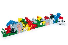 Puzzle, Buchstabentiere, Zahlentiere
