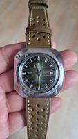 Bourbon, montre vintage homme mecanique cadran vert,