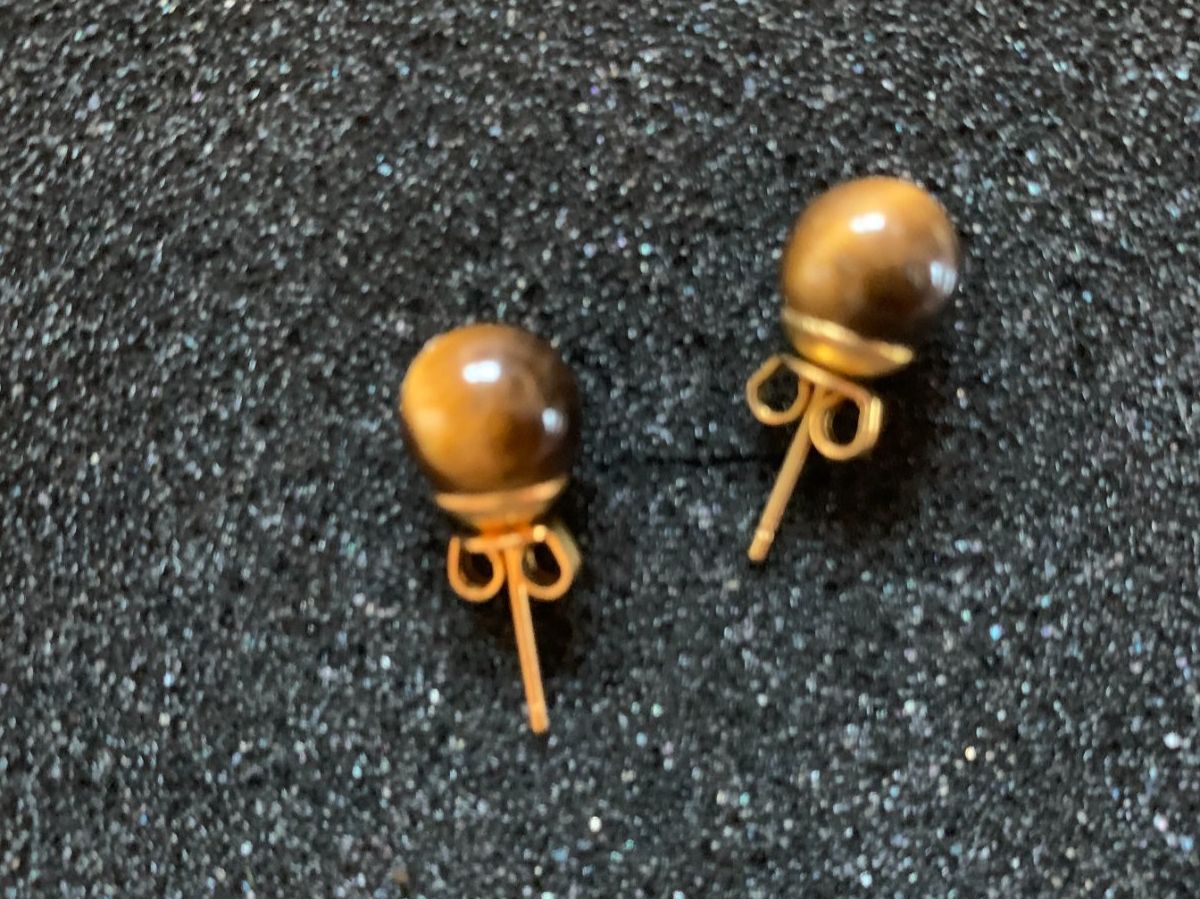 Ohrringe & -stecker: Ohrstecker Tigerauge, 9mm – Neu (gemäss Beschreibung) aus Worb von farben20zauber