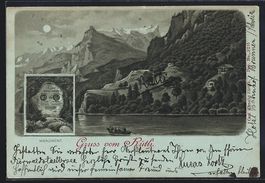 Mondschein-Lithographie Rütli, Monument
