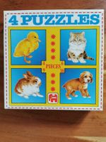 Jumbo; 4 Puzzle mit Tiermotiv / 4, 6, 9, 16-teilig