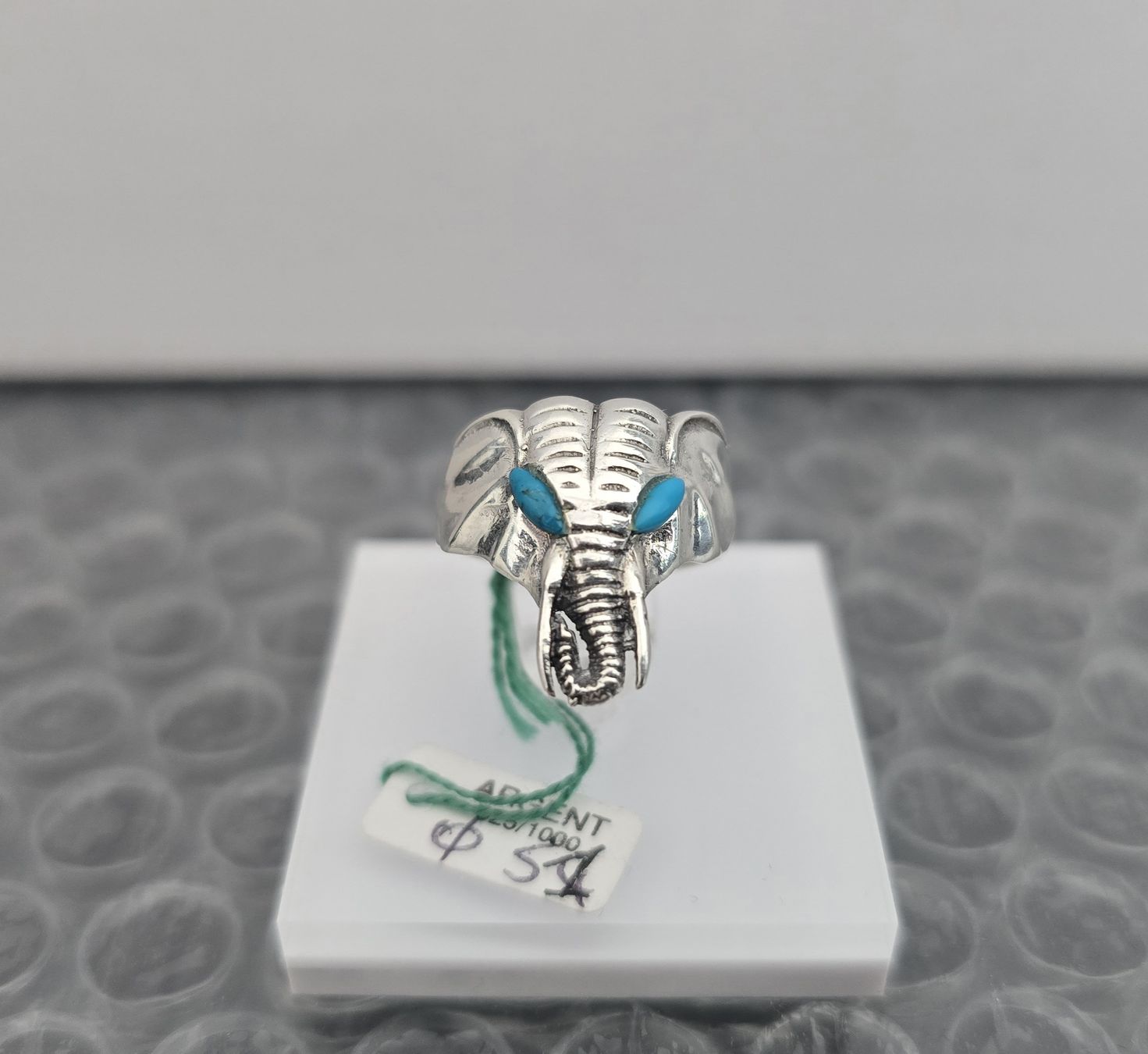 Anelli: Vintage Ring Glücksbringer "Türkis-Elefant" 925 Silber – Usato da Basel venduto da ALEXANDER4056 1