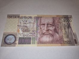 Billet Commémoratif Leonardo Da Vinci