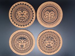Untersetzer "Mandala Heads" Kork 9cm