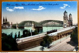 Allemagne - Köln am Rhein - Hohenzollernbrücke und Dom 1922