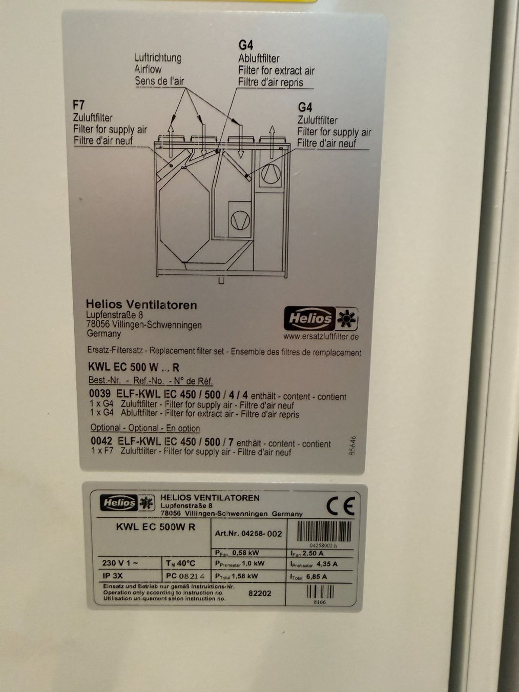 Helios Ventilateurs: Helios KWL 500 W R – D'occasion à Meilen par manukau 1