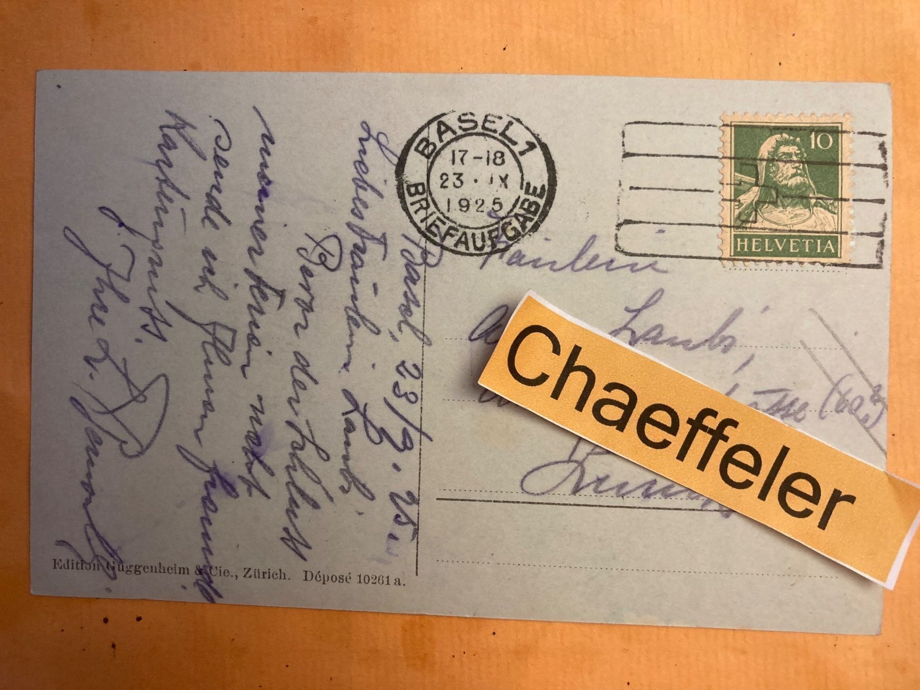 Cartoline postali: 1925 Basel  Strassburgerdenkmal – Usato da Zürich venduto da Chaeffeler 1