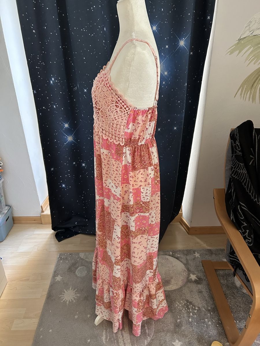 Vestiti: Maxikleid Rosa Patchwork-Muster Grösse M/L guter Zustand – Usato da Leuggern venduto da Dragon_Liz 1