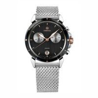 🇨🇭 Herrenuhr ®JOWISSA Chronograph Schwarz Silber NEU