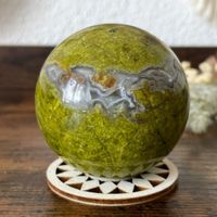 ✲ Grüner Opal Kugel ✲ 214g / Ø 56mm green Opal Sphere