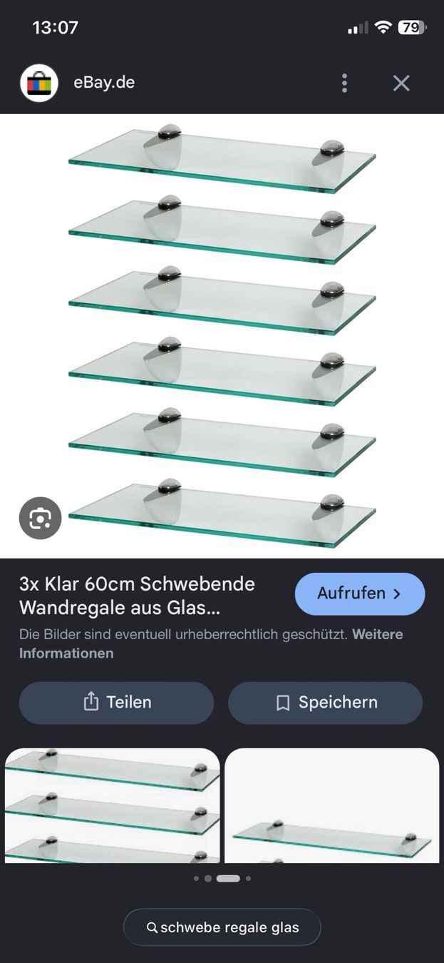 Scaffali: Schweberegal aus Glas – Nuovo (secondo la descrizione) da Niederrohrdorf venduto da ste_lqk5