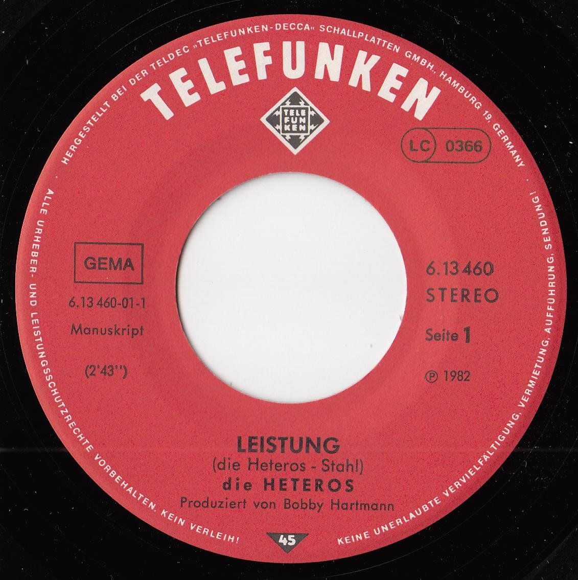 Schallplatten: Die Heteros Vinyl Single von 1982 – Gebraucht aus Volketswil von Abcrecords 2