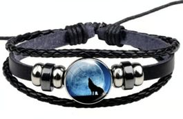 Wolf Armband Kunstleder Neu!