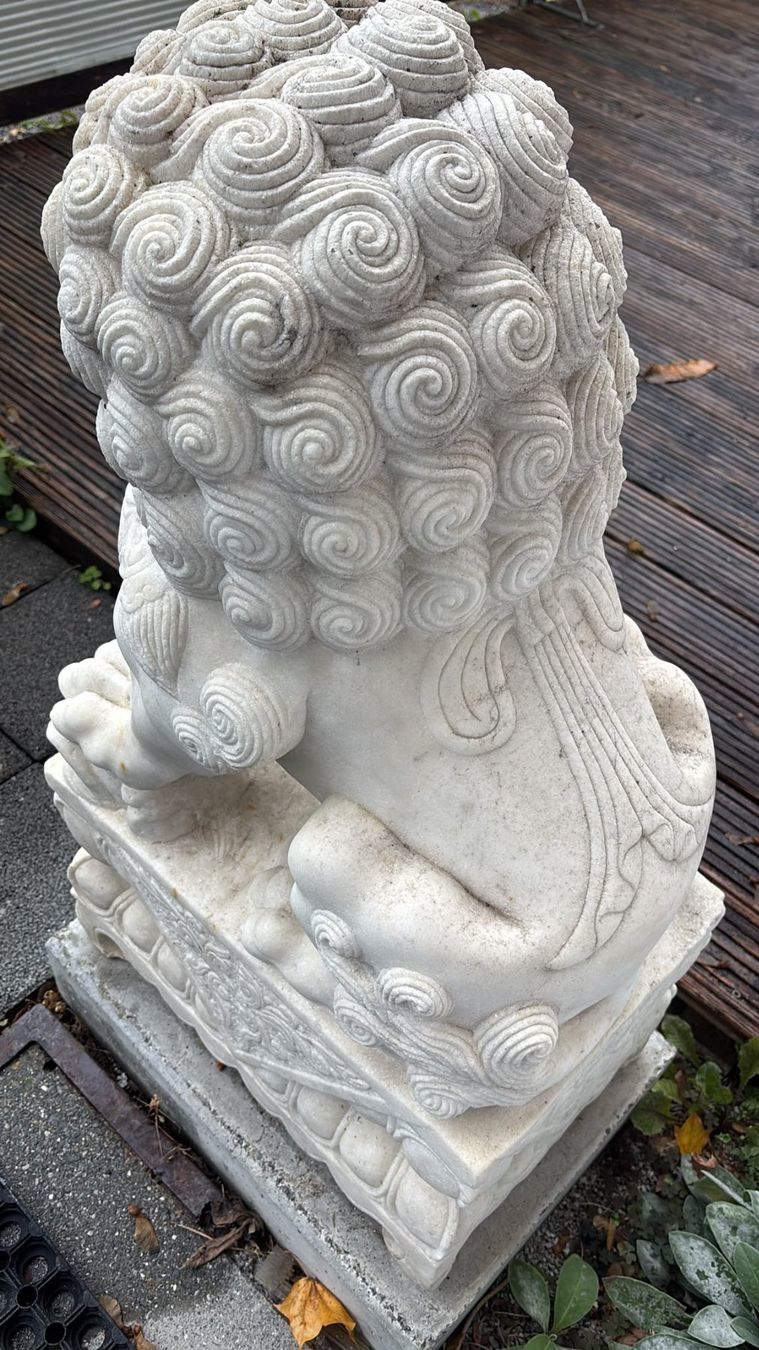 Skulpturen & Statuen: Asiatischer Wächterlöwe Steinfigur für Garten oder Eingang – Gebraucht aus Zürich von Korhal 7