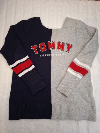 Pull  Tommy Hilfiger Denim bicolore gris et bleu S