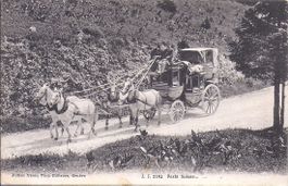 ST. CERGUE, diligence en route pour la plaine